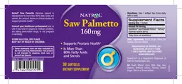 Label for Saw Palmetto 160 mg