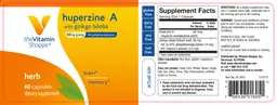 Label for Huperzine A with Ginkgo Biloba