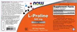 Label for L-Proline 500 mg