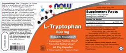 Label for L-Tryptophan 500 mg