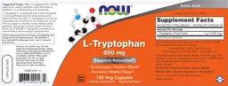 Label for L-Tryptophan 500 mg
