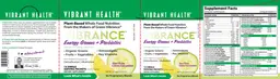 Label for Vibrance Energy Greens + Probiotics Citrus Cucumber