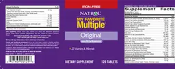 Label for My Favorite Multiple Original Multivitamin Iron-Free