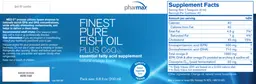 Label for Finest Pure Fish Oil Plus CoQ10 Natural Orange Flavor