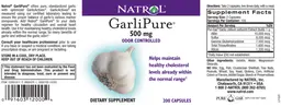 Label for GarliPure 500 mg