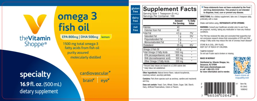 Label for Omega 3 Fish Oil Lemon