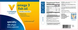 Label for Omega 3 Fish Oil 1000 mg