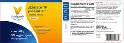 Label for Ultimate 10 Probiotic 13 Billion