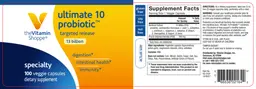 Label for Ultimate 10 Probiotic 13 Billion
