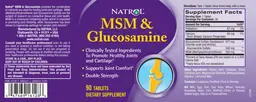 Label for MSM & Glucosamine