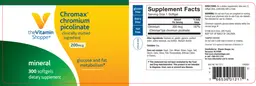 Label for Chromax Chromium Picolinate 200 mcg