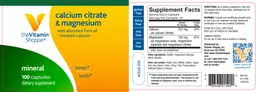 Label for Calcium Citrate & Magnesium