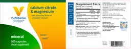 Label for Calcium Citrate & Magnesium