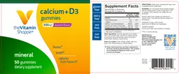 Label for Calcium+D3 Gummies 500 mg Assorted Flavors