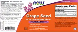 Label for Grape Seed 60 mg - Standardized Extract