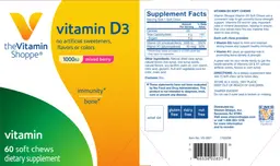 Label for Vitamin D3 1000 IU Mixed Berry