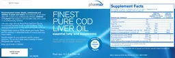 Label for Finest Pure Cod Liver Oil
