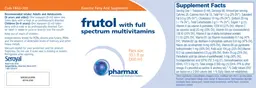 Label for Frutol with Full Spectrum Multivitamins