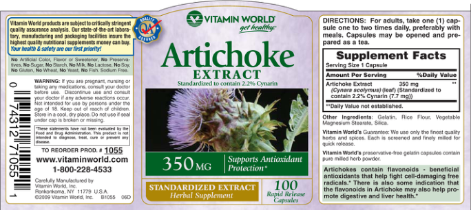Label for Artichoke Extract