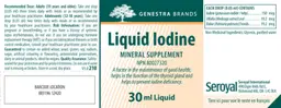 Label for Liquid Iodine