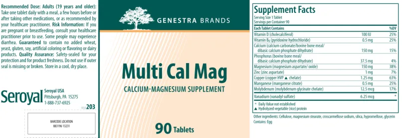 Label for Multi Cal Mag