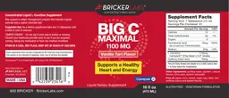 Label for Big C Maximal 1100 mg Vanilla Tart Flavor