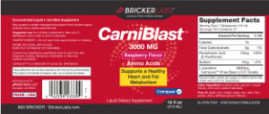 CarniBlast 3000 mg Raspberry Flavor