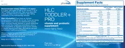 Label for HLC Toddler + Pro Mixed Berry Flavor
