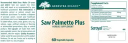 Label for Saw Palmetto Plus