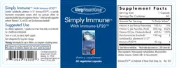 Label for Simply Immune With Immune-LP20