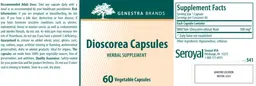 Label for Dioscorea Capsules