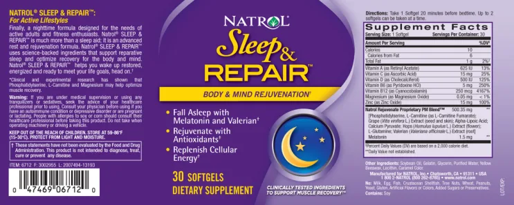 Label for Sleep & Repair