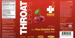 Label for Throat Drops cherry