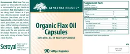 Label for Organic Flax Oil Capsules