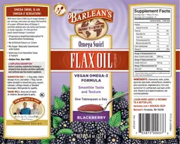 Label for Omega Swirl Flax Oil Blackberry