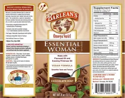 Label for Omega Swirl Essential Woman Chocolate Mint