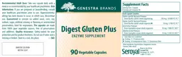Label for Digest Gluten Plus