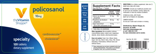Label for Policosanol 10 mg