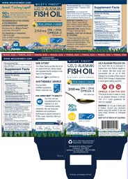 Label for Wild Alaskan Fish Oil Peak Omega-3 Liquid Natural Lemon Flavor