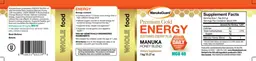 Label for Premium Gold Energy Manuka Honey Blend