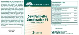 Label for Saw Palmetto Combination #1