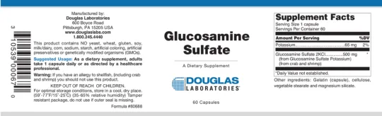 Label for Glucosamine Sulfate