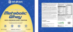 Label for Natural Metabolic Whey French Vanilla
