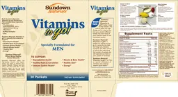Label for Vitamins To Go! Specially Formulated For Men