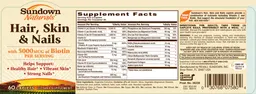 Label for Hair, Skin & Nails