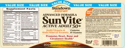 Label for Advanced Formula SunVite Active Adult 50+