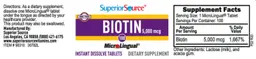 Label for Biotin 5,000 mcg