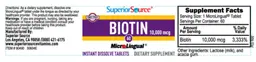 Label for Biotin 10,000 mcg