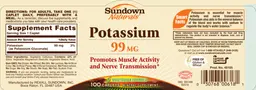Label for Potassium 99 mg