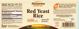 Label for Red Yeast Rice 600 mg